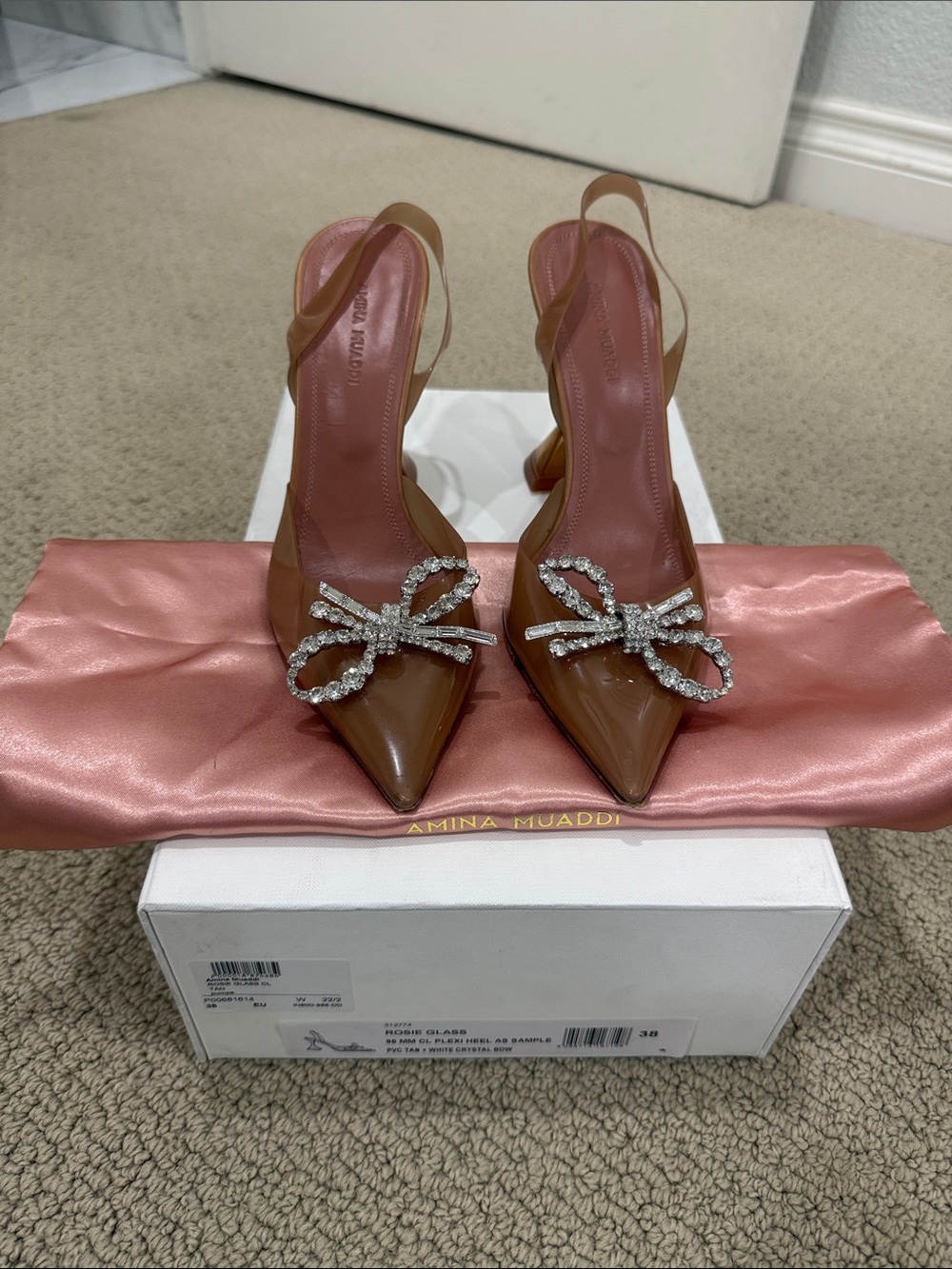 Amina Muaddi Rosie glass heel